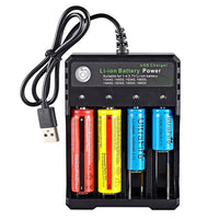 BMAX 18650 4.2V USB Lithium Battery Charger – 4 Independent Slots - HTRC