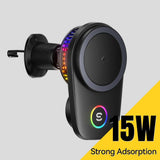 ESSAGER T15 15W Magnetic Car Wireless Charger Vent Mount with Cooling Fan & RGB Light - Essager