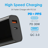 Northjo 30W PD/PPS/QC3.0 Fast Charger NZ Approved Fast Charging - Black - Northjo