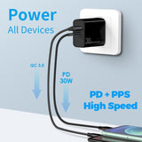 Northjo 30W PD/PPS/QC3.0 Fast Charger NZ Approved Fast Charging - Black - Northjo