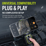 AD100 Articulating Borescope | OTG Phone Connection | 5.5mm Lens | 1.2M Length - Black and Orange - Teslong