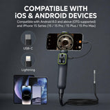 AD100 Articulating Borescope | OTG Phone Connection | 5.5mm Lens | 1.2M Length - Black and Orange - Teslong