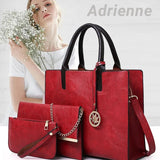 Adrienne 3pc Tote Bag With Crossbody Bag and Zip Wallet - Fashion Noco
