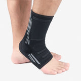 Anti-Sprain Silicone Ankle Support Compression Brace - L - Black and Grey - Noco