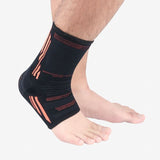 Anti-Sprain Silicone Ankle Support Compression Brace - L - Black and Orange - Noco
