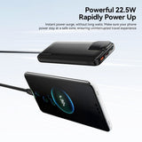 Essager 10000mAh Power Bank | 22.5W Fast Charge with Built-In USB-C & Lightning Cables - Essager