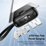Essager 65W PD Fast Charging Power Bank | 20000mAh Portable Laptop/Phone Charger with Dual Cable - Essager