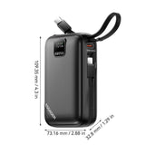 Essager 65W PD Fast Charging Power Bank | 20000mAh Portable Laptop/Phone Charger with Dual Cable - Essager
