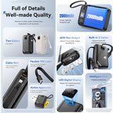 Essager 65W PD Fast Charging Power Bank | 20000mAh Portable Laptop/Phone Charger with Dual Cable - Essager