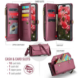 Apple iPhone 17 Air CaseMe C36 Wallet 7 Card Slots Cash Pocket Zipped Coin Wallet - CaseMe