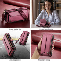 Apple iPhone 17 Air CaseMe C36 Wallet 7 Card Slots Cash Pocket Zipped Coin Wallet - CaseMe