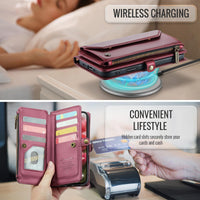 Apple iPhone 17 Air CaseMe C36 Wallet 7 Card Slots Cash Pocket Zipped Coin Wallet - CaseMe