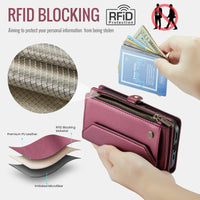 Apple iPhone 17 Air CaseMe C36 Wallet 7 Card Slots Cash Pocket Zipped Coin Wallet - CaseMe