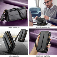 Apple iPhone 17 Pro CaseMe C36 Wallet 7 Card Slots Cash Pocket Zipped Coin Wallet - CaseMe