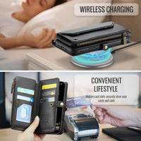 Apple iPhone 17 Pro CaseMe C36 Wallet 7 Card Slots Cash Pocket Zipped Coin Wallet - CaseMe