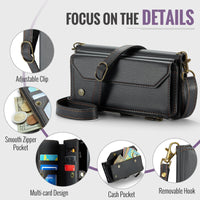 Apple iPhone 17 Pro CaseMe C36 Wallet 7 Card Slots Cash Pocket Zipped Coin Wallet - CaseMe