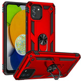 Samsung Galaxy A03 Armor Shockproof Cover with Rotating Fold-Out Ring/Stand - Red - Noco