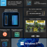 BMAX B4 Mini PC 16GB RAM + 512GB Intel Alder Lake N95 Windows 11 Pro