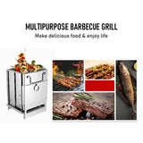 Folding Portable Stainless Steel Outdoor Wood Stove & Charcoal Grill Barbecue Kit - Noco