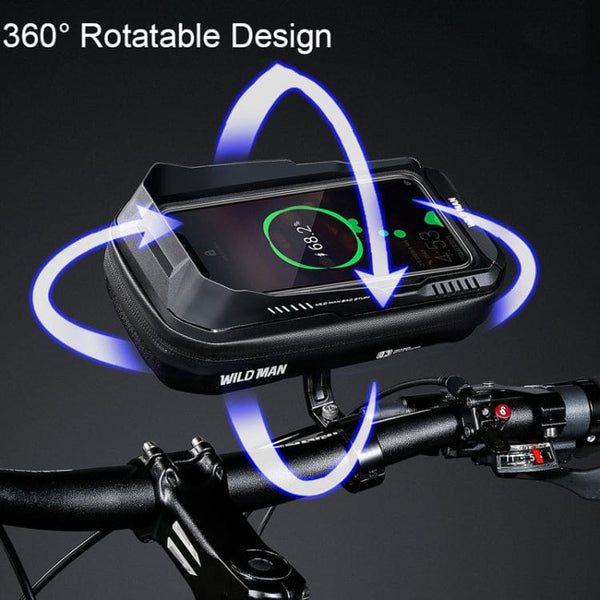 Hard Shell Handlebar Rack WILD MAN XT3S 360° Rotating Waterproof Bike Hard Shell Handlebar Case ...