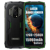 Blackview BV9300 Rugged Laser Range Finder 15080mAh Battery 12GB RAM+256GB 6.7in 120Hz Screen - Green - rugged Blackview