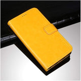 Faux Leather Texture Flip Phone Cover/Wallet Card Slots - For Blackview A100 Phone - Yellow - acc Noco