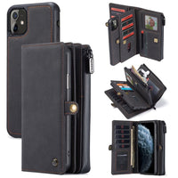 Apple iPhone 11 CaseMe 018 Detachable Wallet 17 Card Slots 2in1 Design - Black - Cover CaseMe