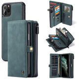 Apple iPhone 11 Pro CaseMe 018 Detachable Wallet 17 Card Slots 2in1 Design - Blue - Cover CaseMe