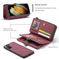 Samsung Galaxy S21+ 5G CaseMe 018 Detachable Wallet 16 Card Slots 2in1 Design - Cover CaseMe