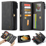 Samsung Galaxy S21+ 5G CaseMe 018 Detachable Wallet 16 Card Slots 2in1 Design - Black - Cover CaseMe