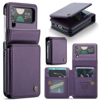 Samsung Galaxy Z Flip 4 CaseMe C22 PU Leather Card Wallet Cover - Purple - Cover CaseMe