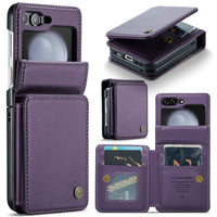 Samsung Galaxy Z Flip 5 CaseMe C22 PU Leather Card Wallet Cover - Purple