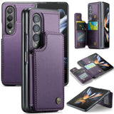 Samsung Galaxy Z Fold 4 CaseMe C22 PU Leather Card Wallet Cover - Purple - Cover CaseMe