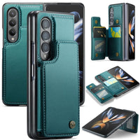Samsung Galaxy Z Fold 4 CaseMe C22 PU Leather Card Wallet Cover - Blue - Cover CaseMe