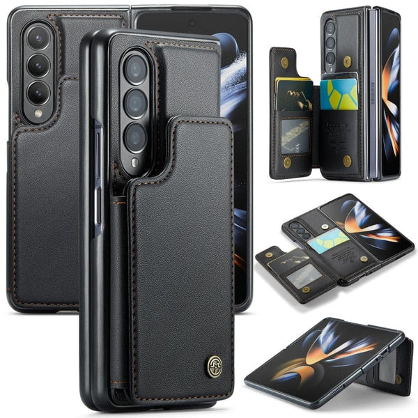 Samsung Galaxy Z Fold 4 CaseMe C22 PU Leather Card Wallet Cover - Black - Cover CaseMe