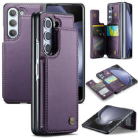 Samsung Galaxy Z Fold 5 CaseMe C22 PU Leather Card Wallet Cover - Purple - Cover CaseMe