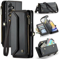 Samsung Galaxy A25 5G CaseMe C36 Wallet Multi-Card Slots Cash Pocket Zipped Wallet - Black - CaseMe