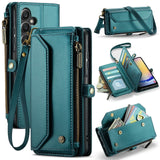 Samsung Galaxy A25 5G CaseMe C36 Wallet Multi-Card Slots Cash Pocket Zipped Wallet - Blue Sea - CaseMe