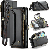 Samsung Galaxy S25 + 5G CaseMe C36 Wallet Multi-Card Slots Cash Pocket Zipped Wallet - Black - CaseMe