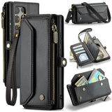 Samsung Galaxy S25 Ultra 5G CaseMe C36 Wallet Multi-Card Slots Cash Pocket Zipped Walle - Black - CaseMe