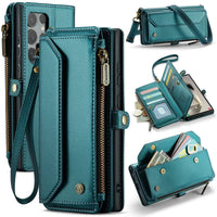 Samsung Galaxy S25 Ultra 5G CaseMe C36 Wallet Multi-Card Slots Cash Pocket Zipped Walle - Blue Sea - CaseMe