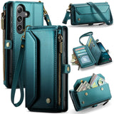 Samsung Galaxy S25 FE CaseMe C36 Wallet Multi-Card Slots Cash Pocket Zipped Wallet - Blue - CaseMe