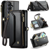 Samsung Galaxy S26 5G CaseMe C36 Wallet Multi-Card Slots Cash Pocket Zipped Wallet - Black - CaseMe