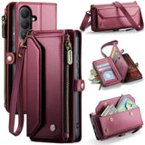 Samsung Galaxy S26 5G CaseMe C36 Wallet Multi-Card Slots Cash Pocket Zipped Wallet - Red - CaseMe
