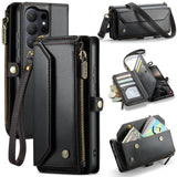 Samsung Galaxy S26 ULTRA CaseMe C36 Wallet Multi-Card Slots Cash Pocket Zipped Wallet - Black - CaseMe