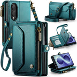 Samsung Galaxy Z Fold8 CaseMe C36 Wallet 6 Card Slots Cash Pocket Zipped Coin Wallet - Blue - CaseMe