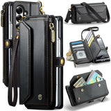 Samsung Galaxy Z Fold8 Ultra CaseMe C36 Wallet 7 Card Slots Cash Pocket Zipped Coin Wallet - Black - CaseMe