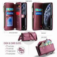 Apple iPhone 11 Pro Max CaseMe C36 Wallet 7 Card Slots Cash Pocket Zipped Coin Wallet (Copy) - CaseMe