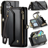 Apple iPhone 17 CaseMe C36 Wallet 7 Card Slots Cash Pocket Zipped Coin Wallet - Black - CaseMe