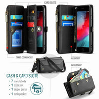 Apple iPhone 7 / 8 / SE CaseMe C36 Wallet 7 Card Slots Cash Pocket Zipped Coin Wallet - CaseMe